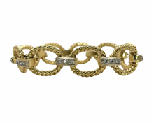 Load image into Gallery viewer, Oval Rope Bracelet with Pave Diamonds - Two Tone
