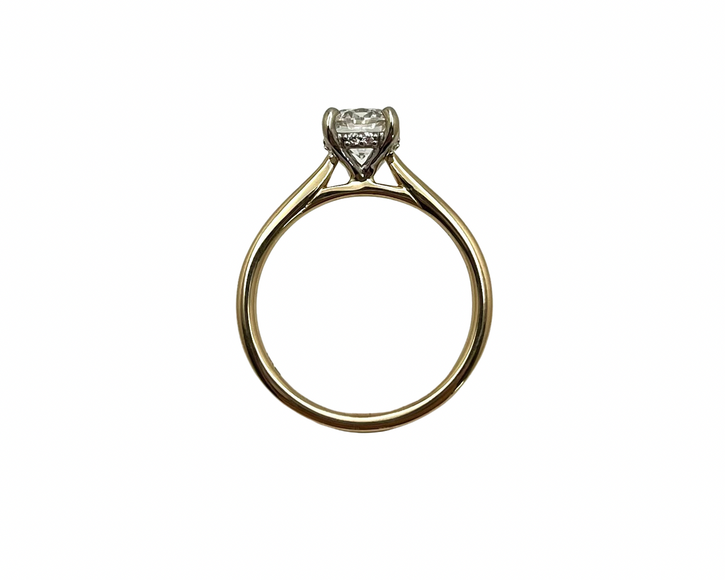 1.00ct Diamond Ring with Hidden Diamond Halo - Two Tone