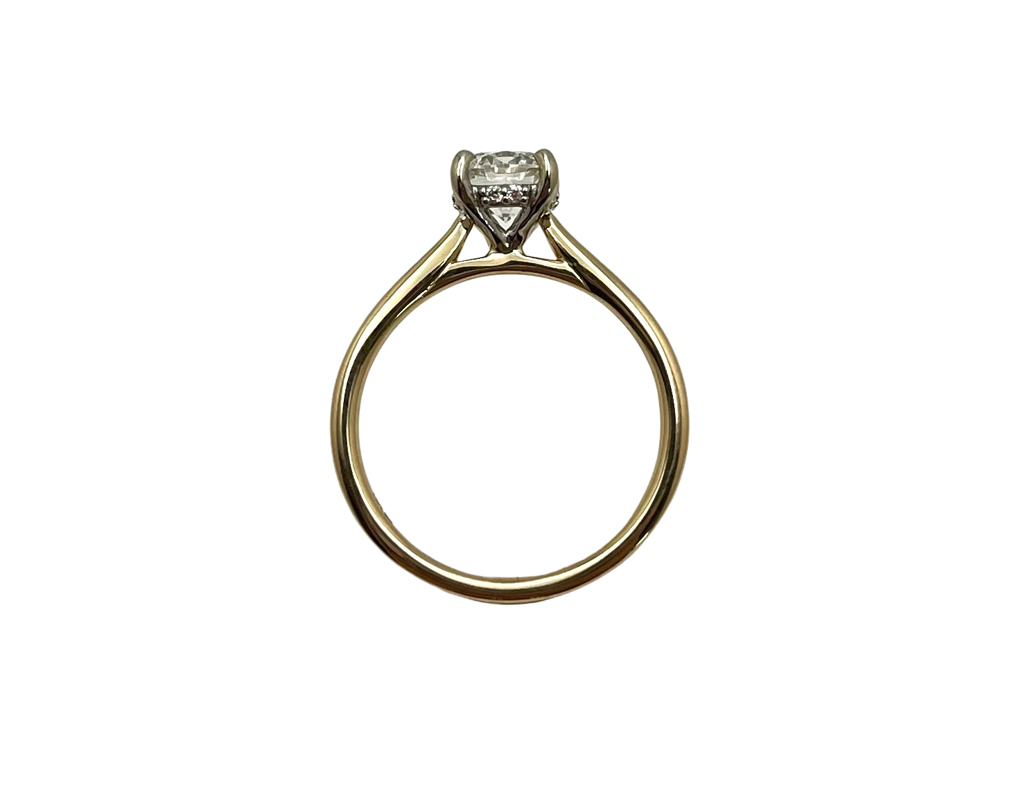 1.00ct Diamond Ring with Hidden Diamond Halo - Two Tone