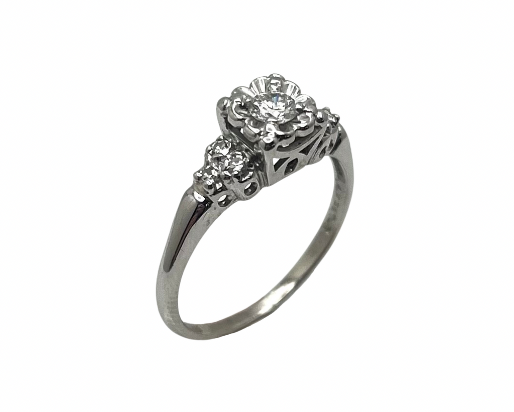 Illusion Set Diamond Ring - White Gold