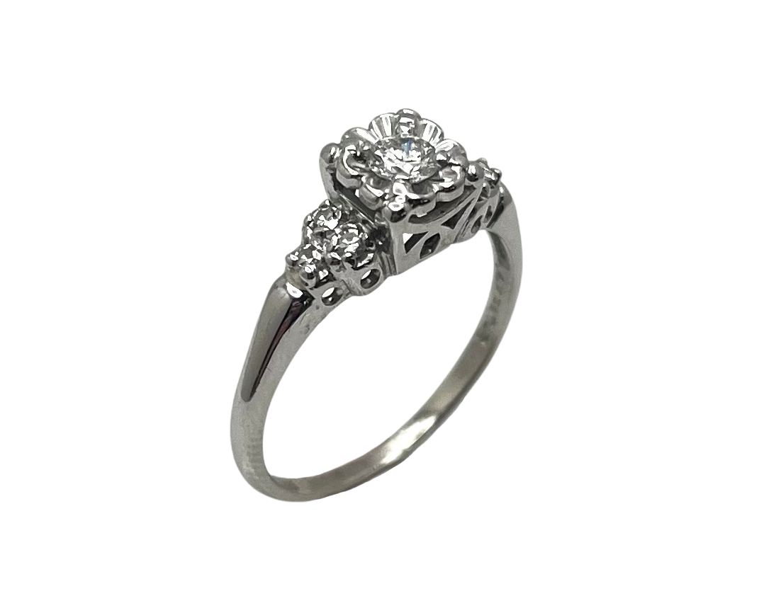 Illusion Set Diamond Ring - White Gold