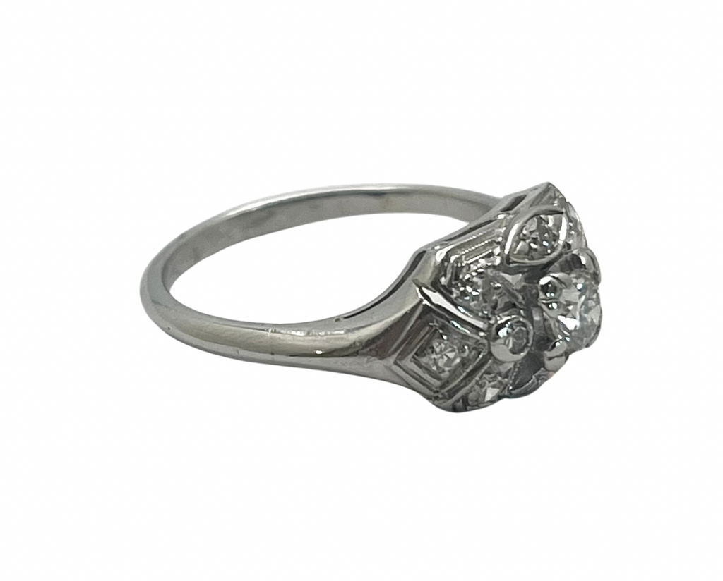Art Deco Era Diamond Ring - Platinum