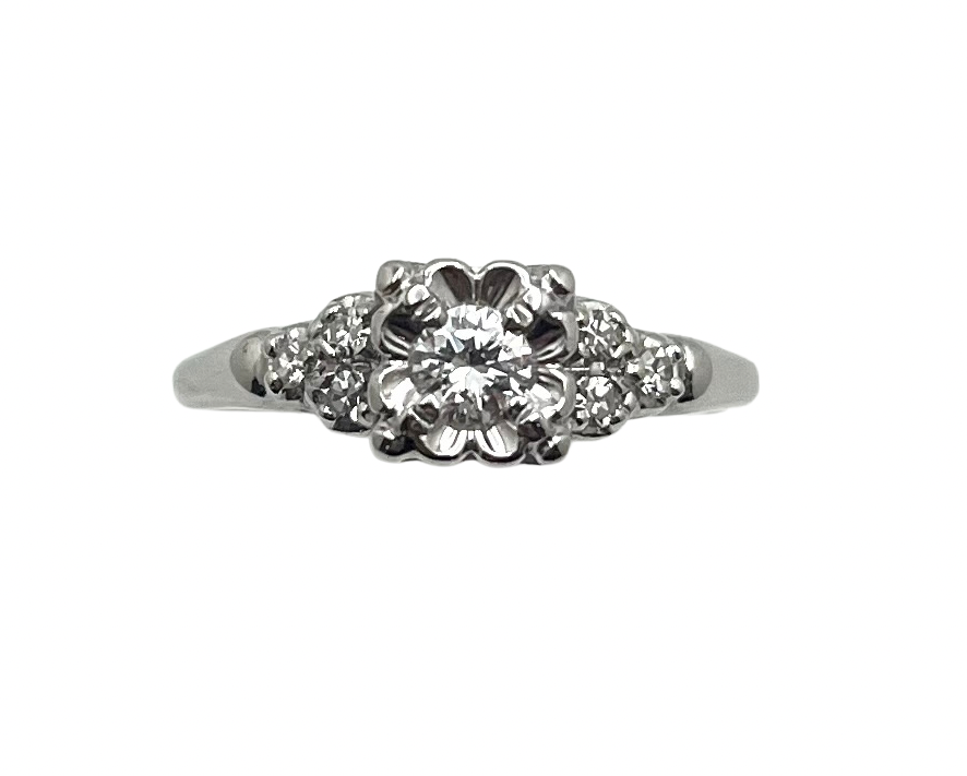 Illusion Set Diamond Ring - White Gold