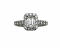 1.47ctw Emerald Cut Diamond Halo Ring - Platinum
