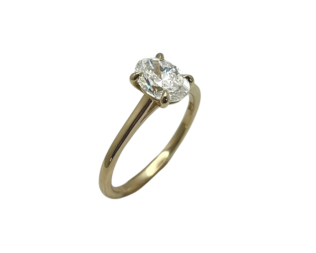 1.20ct Oval Cut Solitaire Ring - Yellow Gold