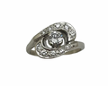 Mid-Century Diamond Bypass Ring - White Gold