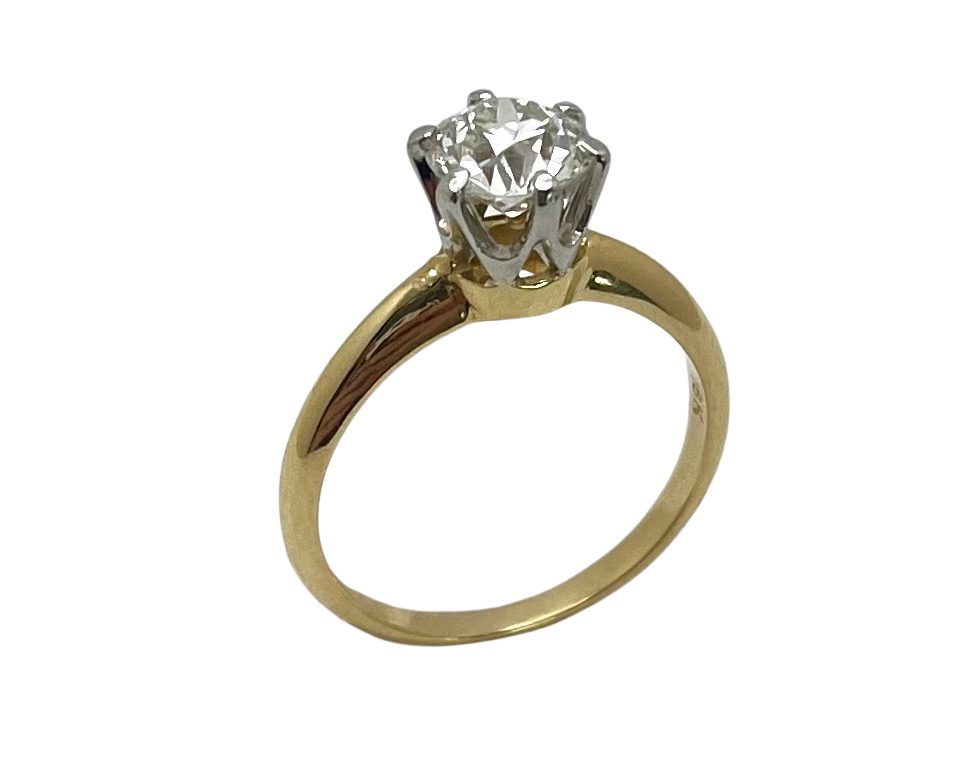 1.02ct Old European Cut Diamond Ring - Two Tone
