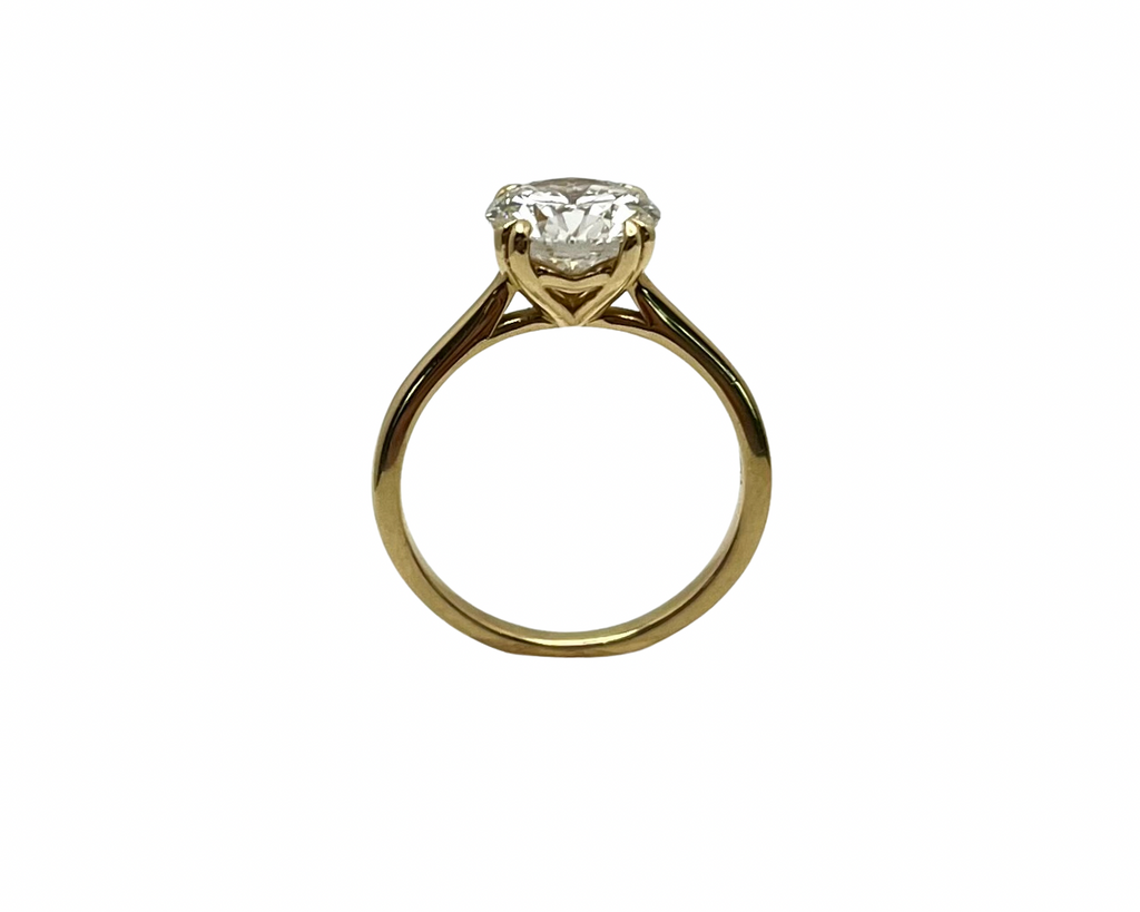 2.17ct Round Cut Diamond Solitaire Ring - Yellow Gold