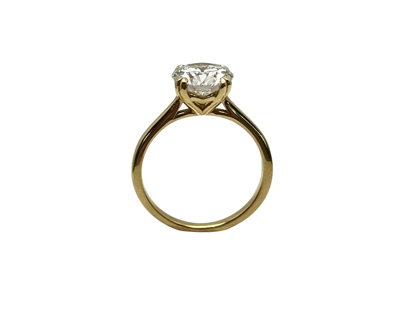 2.17ct Round Cut Diamond Solitaire Ring - Yellow Gold