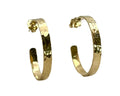 Hammered Texture Hoop Earrings - Yellow Gold