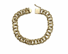 Load image into Gallery viewer, 9.8mm Double Curb Link Charm Bracelet - Yellow Gold
