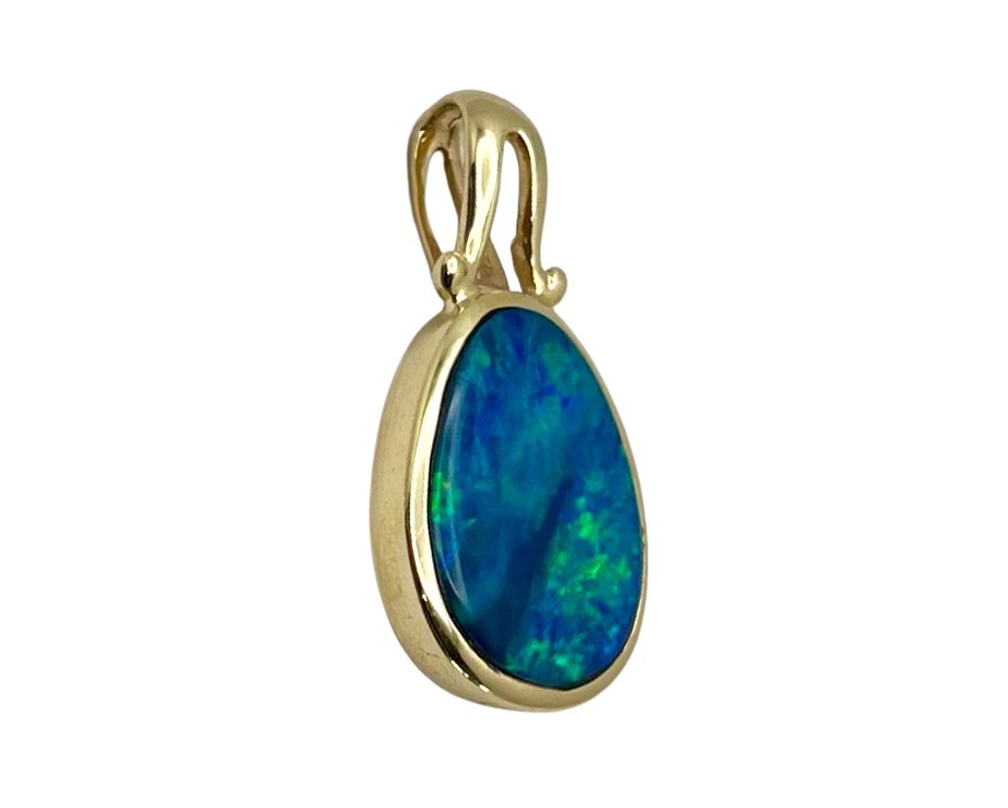 Opal Doublet Pendant - Yellow Gold