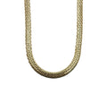 Three Row Flat Curb Patterned Necklace - Yellow Gold