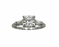 1.50ct Cushion Cut Diamond Ring with Diamond Accented Shank - White Gold