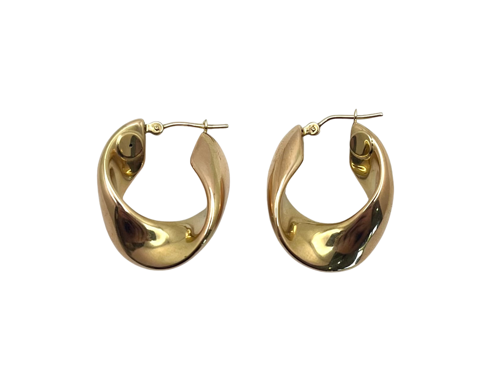 Single Twist Hoop Earrings - Rose Gold