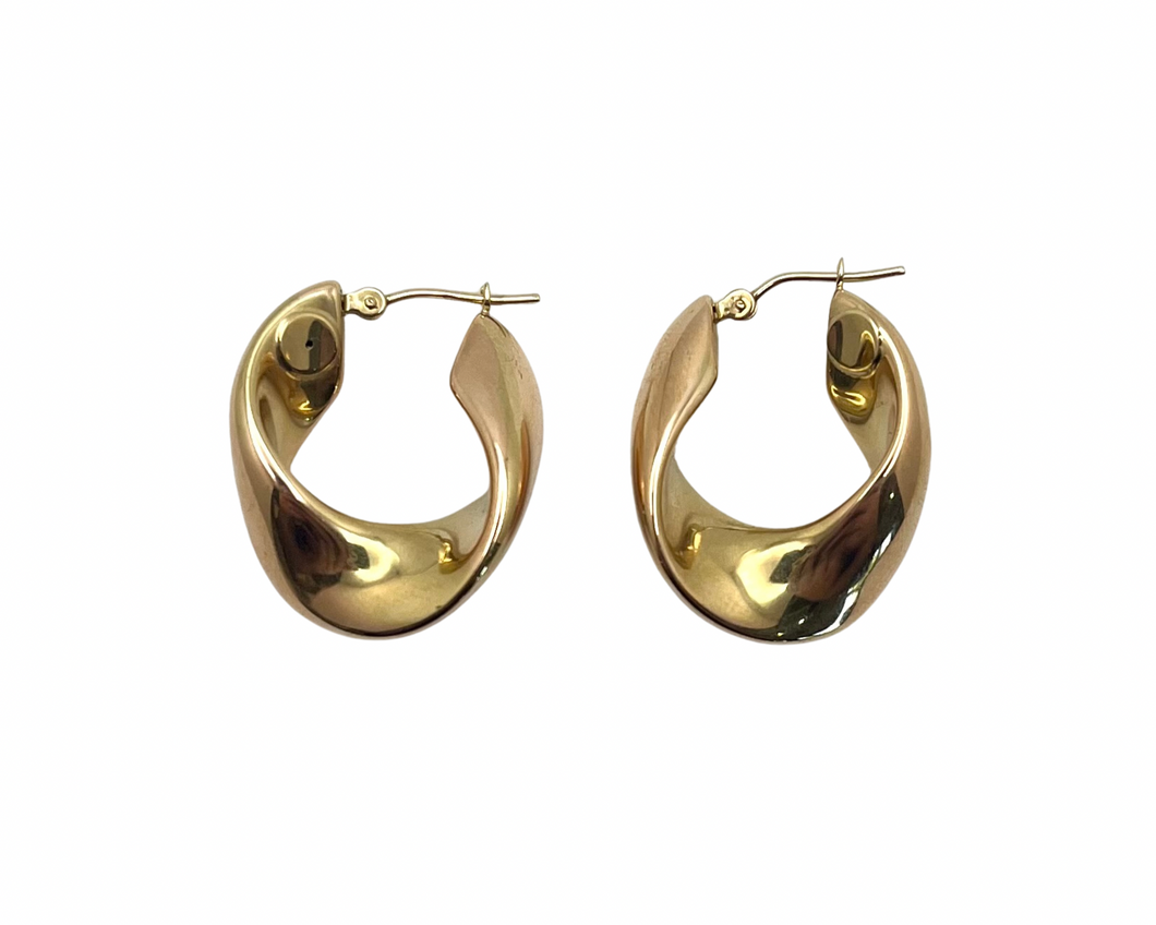 Single Twist Hoop Earrings - Rose Gold