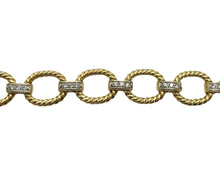Load image into Gallery viewer, Oval Rope Bracelet with Pave Diamonds - Two Tone
