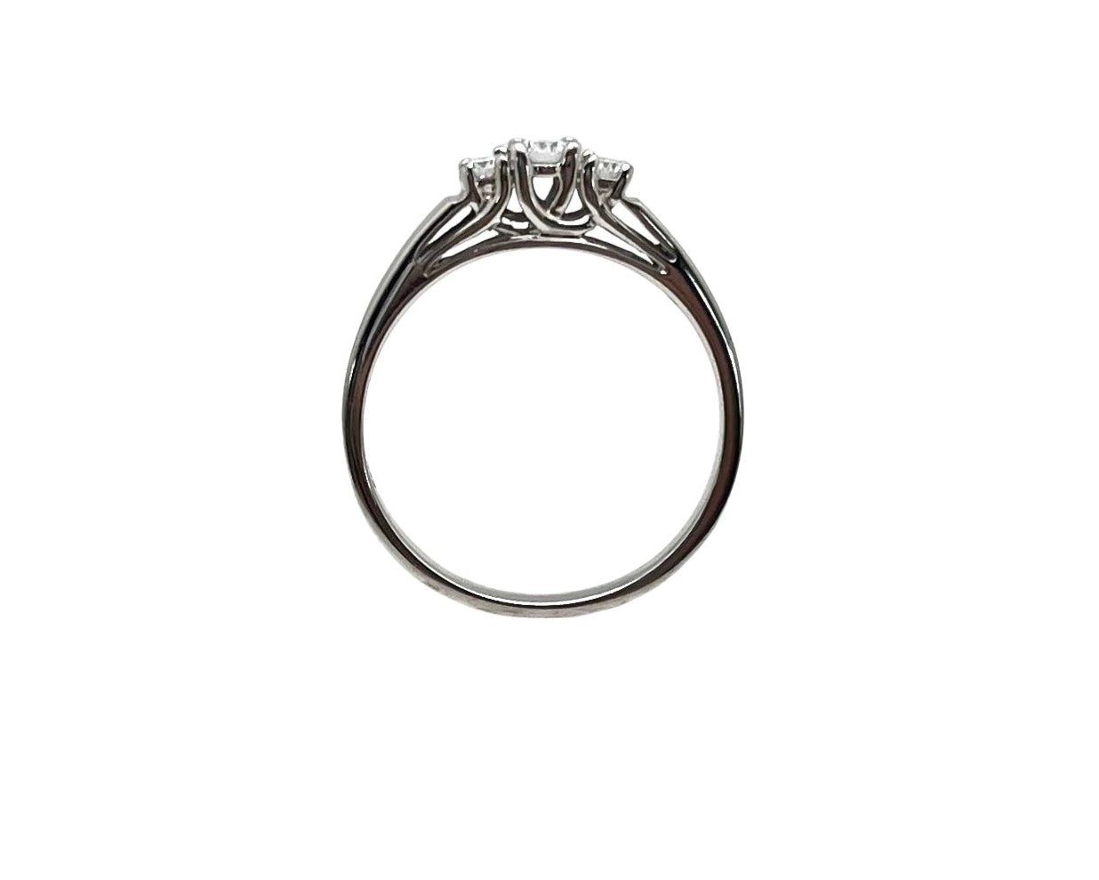 Diamond Ring with Three Diamonds - White Gold