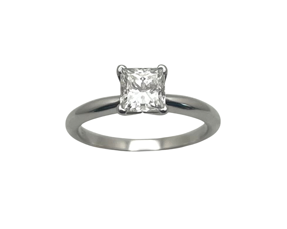 1.01ct Princess Cut Solitaire Ring - White Gold