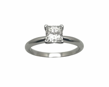 Load image into Gallery viewer, 1.01ct Princess Cut Solitaire Ring - White Gold
