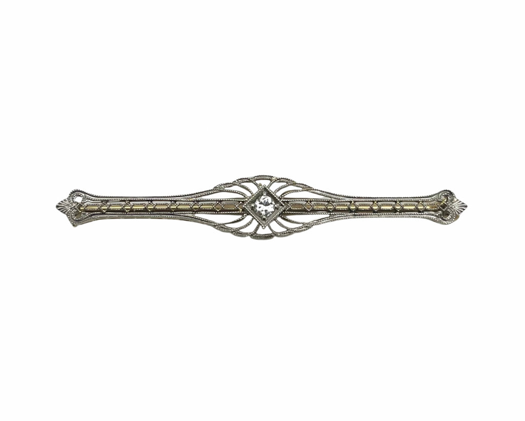 Edwardian Diamond Brooch - Two Tone