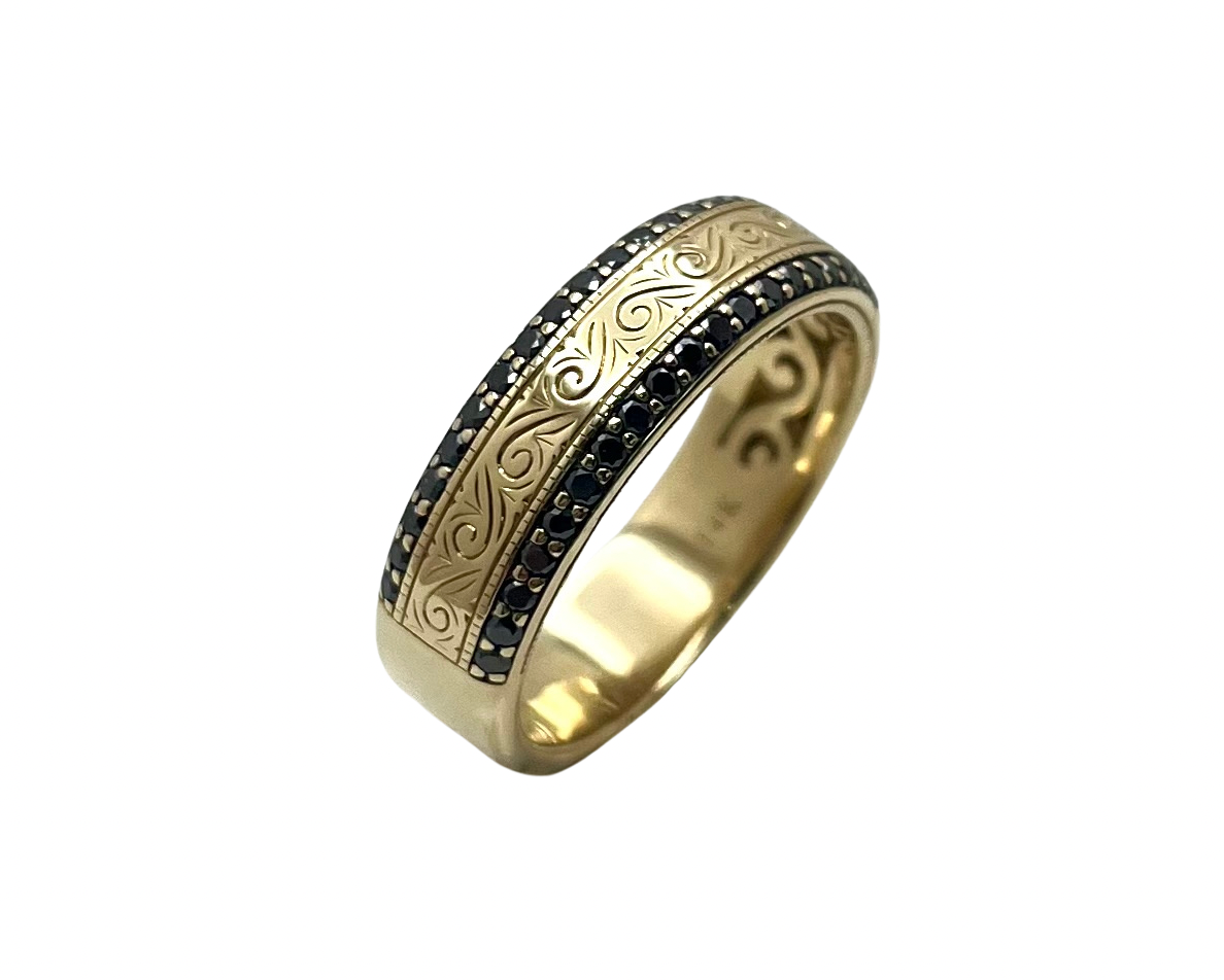 Neil Lane Band with Black Diamonds - Yellow Gold