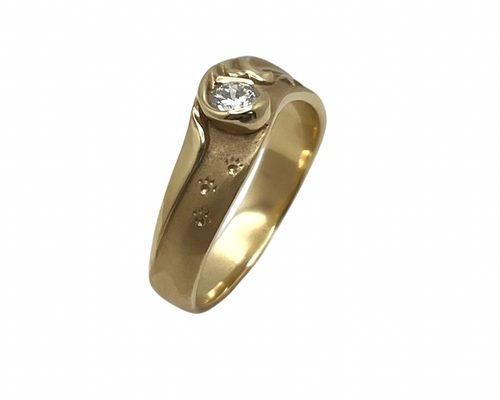 0.27ct Beach Wave Diamond Band - Yellow Gold