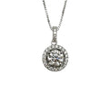 1.01ct Diamond Halo Pendant - White Gold