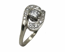 Load image into Gallery viewer, Mid-Century Diamond Bypass Ring - White Gold
