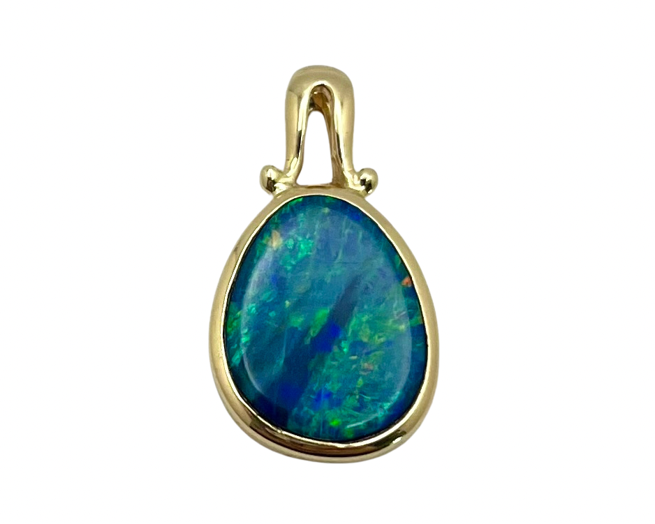 Opal Doublet Pendant - Yellow Gold
