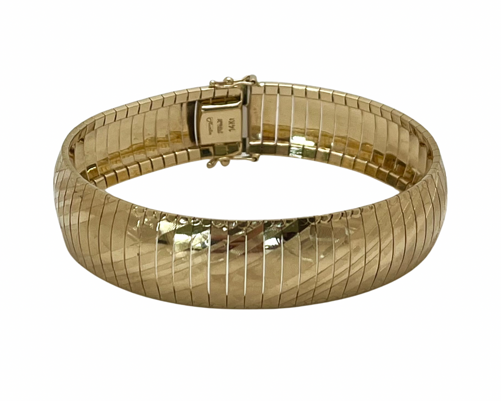 Omega Style Bracelet - Yellow Gold