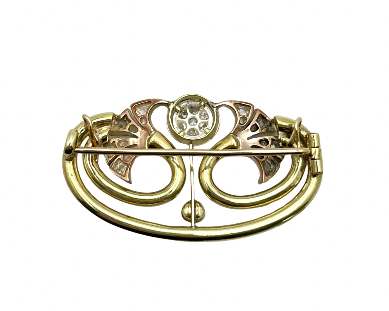 Art Nouveau Pearl Brooch/Pendant - Two Tone