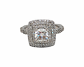 1.69ct Triple Halo Diamond Ring - Platinum