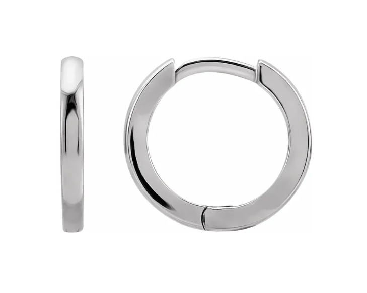 12.5 x 1.65mm Huggie Hoop - White Gold