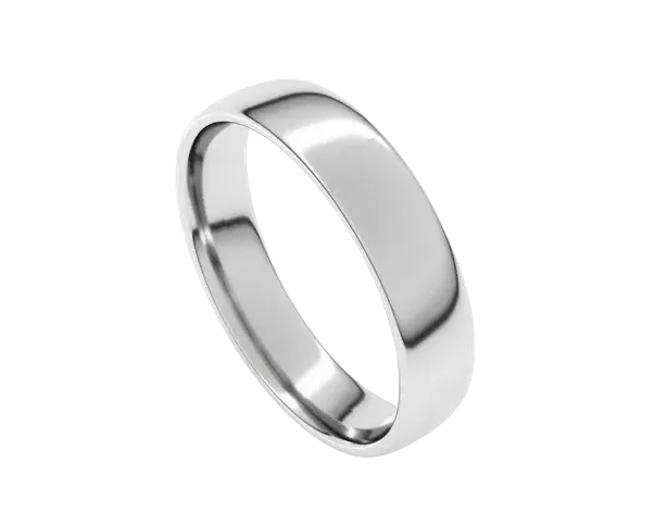 5mm European Style Band - White Gold