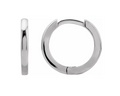 15.0 x 1.65mm Huggie Hoop Earrings - White Gold