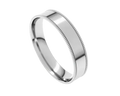 4mm Flat Profile Band with Milgrain Borders - White Gold