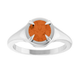 Spessartite Garnet Solitaire Ring - White Gold