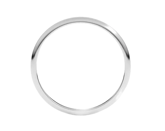 1.5mm Half Round Band - White Gold
