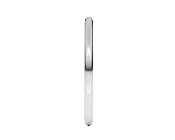 1.5mm Half Round Band - White Gold