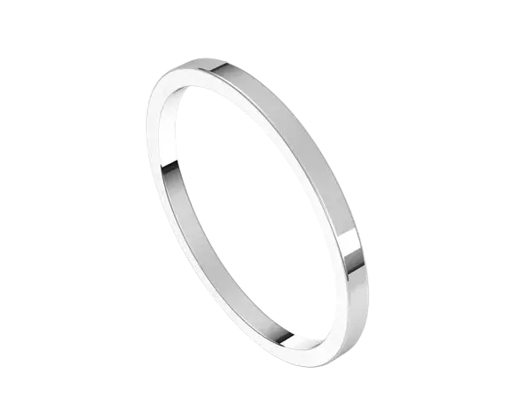 1.5mm Flat Profile Band - White Gold