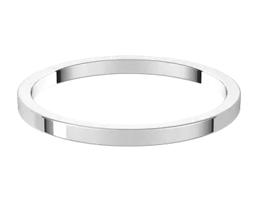 1.5mm Flat Profile Band - White Gold