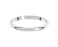 2mm Half Round Band - White Gold