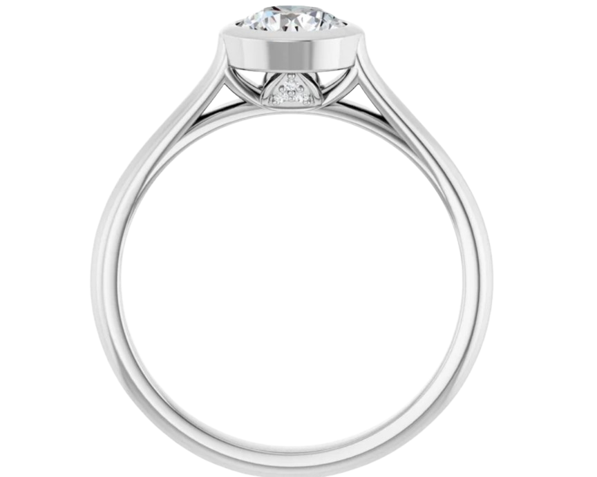 0.74ctw Bezel Set Diamond Ring - White Gold