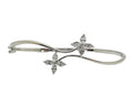 Flower Diamond Hinged Bangle Bracelet - White Gold