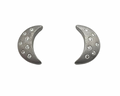 Moonlight Stud Earrings with Diamonds - White Gold