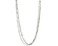 Triple Strand Beaded Necklace - White Gold