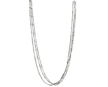 Load image into Gallery viewer, Triple Strand Beaded Necklace - White Gold
