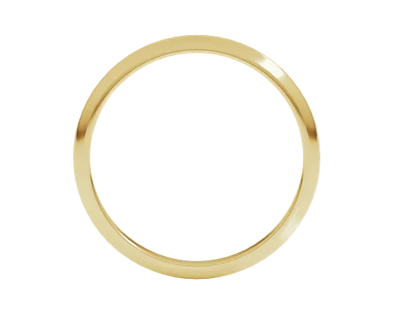 2mm Half Round Band - Yellow Gold