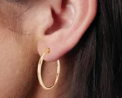 30 x 2mm Hoop Earrings - Yellow Gold